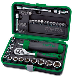 Mynd af 41 hluta toppl, & bitasett 1/4"
